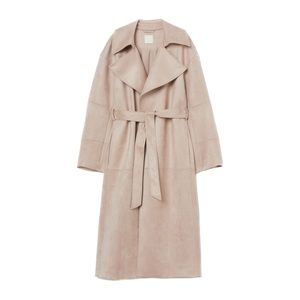 H&M faux suede coat in light beige